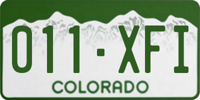 CO license plate 011XFI