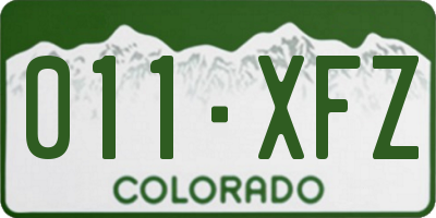 CO license plate 011XFZ