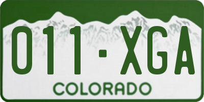 CO license plate 011XGA