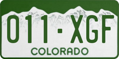 CO license plate 011XGF