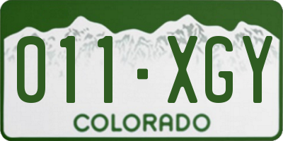 CO license plate 011XGY