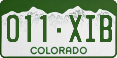 CO license plate 011XIB
