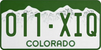 CO license plate 011XIQ
