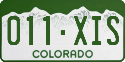 CO license plate 011XIS