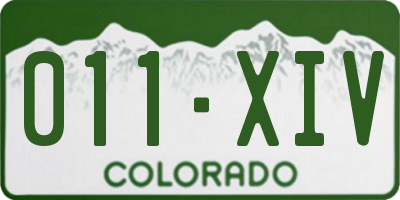 CO license plate 011XIV