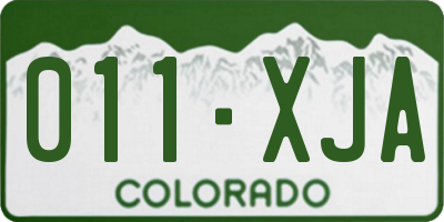 CO license plate 011XJA
