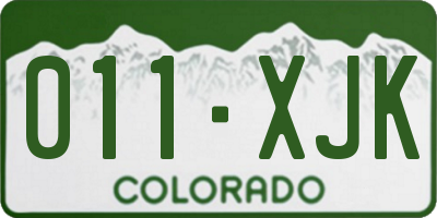 CO license plate 011XJK