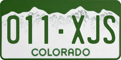 CO license plate 011XJS