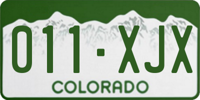 CO license plate 011XJX