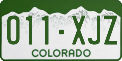 CO license plate 011XJZ