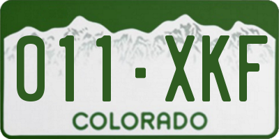 CO license plate 011XKF