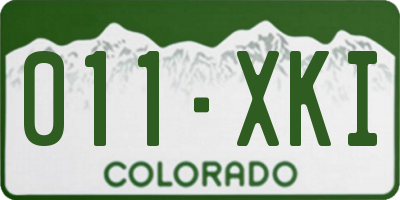 CO license plate 011XKI