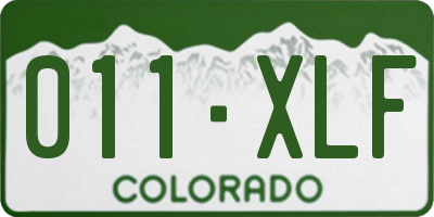 CO license plate 011XLF