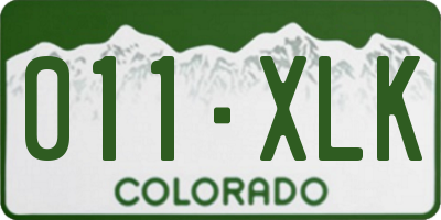 CO license plate 011XLK
