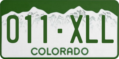 CO license plate 011XLL
