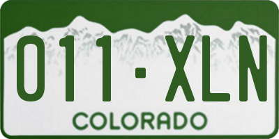 CO license plate 011XLN