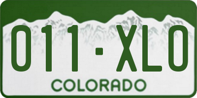 CO license plate 011XLO