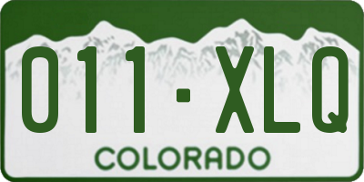 CO license plate 011XLQ