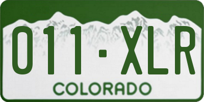 CO license plate 011XLR