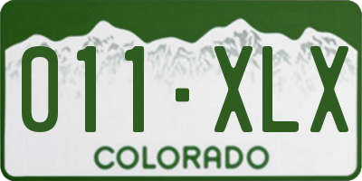 CO license plate 011XLX