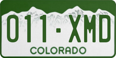 CO license plate 011XMD