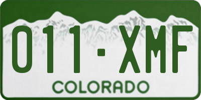 CO license plate 011XMF