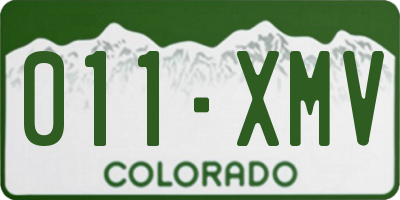 CO license plate 011XMV