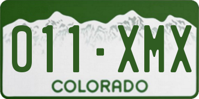 CO license plate 011XMX