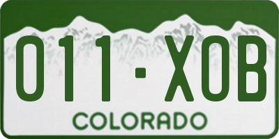 CO license plate 011XOB