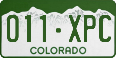 CO license plate 011XPC