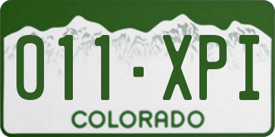 CO license plate 011XPI