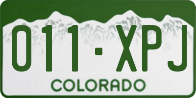 CO license plate 011XPJ