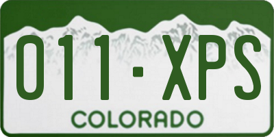 CO license plate 011XPS