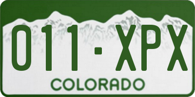 CO license plate 011XPX