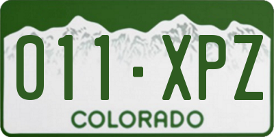 CO license plate 011XPZ