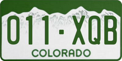 CO license plate 011XQB