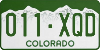CO license plate 011XQD