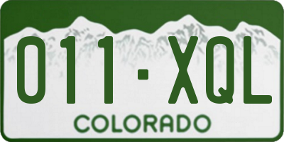 CO license plate 011XQL