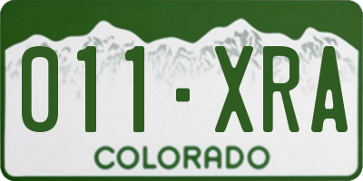 CO license plate 011XRA