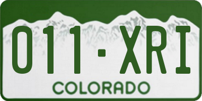 CO license plate 011XRI