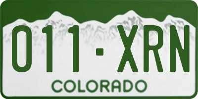 CO license plate 011XRN