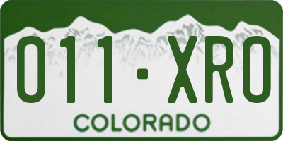 CO license plate 011XRO