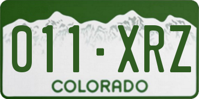 CO license plate 011XRZ