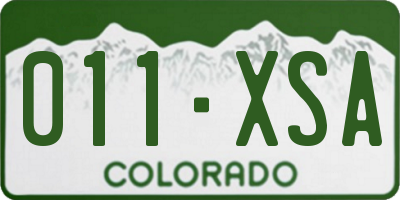 CO license plate 011XSA