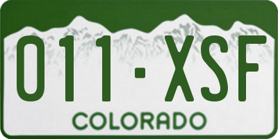 CO license plate 011XSF
