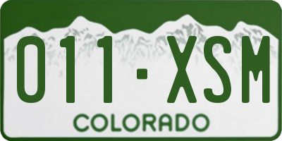 CO license plate 011XSM
