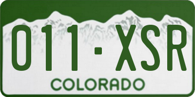 CO license plate 011XSR