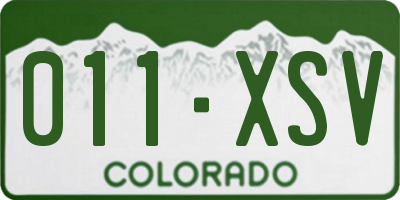 CO license plate 011XSV