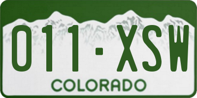 CO license plate 011XSW