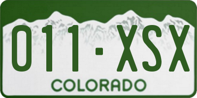 CO license plate 011XSX